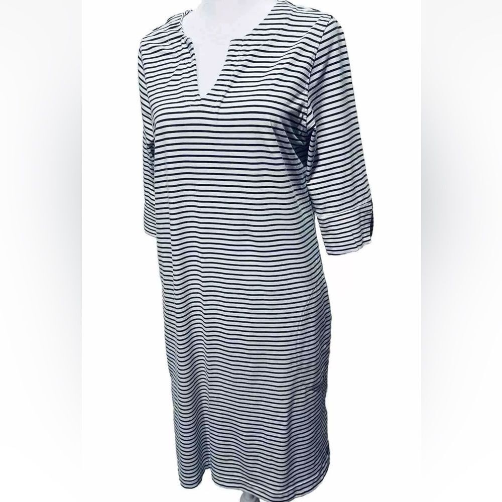 Hang Ten Dress Costal Beach White And Blue Stripes Midi Women’s M